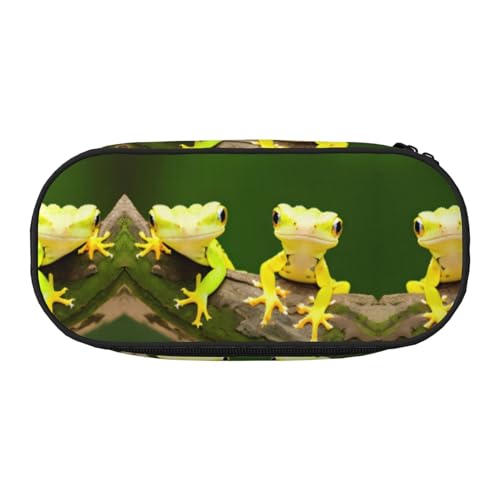 HJLUUFT Make-up-Kosmetiktasche mit zwei Geckos-Aufdruck, Kawaii-Bleistift-Box, Gadget-Organizer-Tasche mit Reißverschluss von HJLUUFT