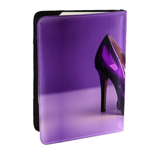 HJLUUFT Reisepasshülle aus Leder, Motiv: High Heels mit Lippenstift-Aufdruck, für Herren und Damen, Reisebrieftasche, Reisepasshülle für die Familie, Violett HJLUUFT Reisepasshülle aus Leder, Motiv: High Heels mit Lippenstift-Aufdruck, für Herren und Damen, Reisebrieftasche, Reisepasshülle für die Familie, Violett von HJLUUFT
