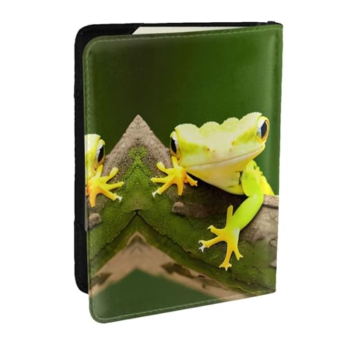 HJLUUFT Reisepasshülle aus Leder mit zwei Geckos-Aufdruck, für Männer und Frauen, Reisebrieftasche, Reisepasshülle für Familie von HJLUUFT