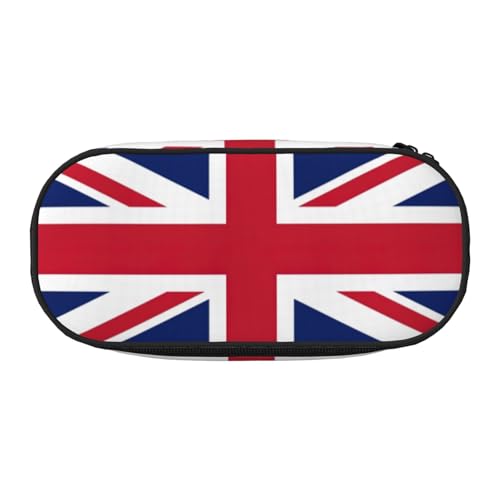 HJLUUFT Schlichtes und robustes Federmäppchen mit britischer Flagge, multifunktionaler Schreibtisch-Organizer, Schwarz , one size, Niedlich von HJLUUFT