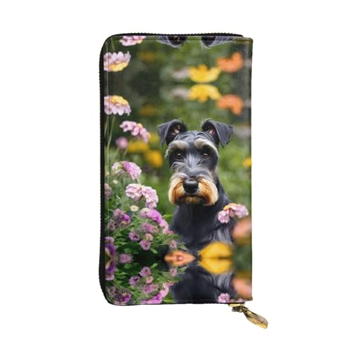 HJLUUFT Schnauzer Damen-Geldbörse, stilvolle Damengeldbörse – Kunstleder, Metall-Reißverschluss, schlank und kompakt, Clutch-Geldbörse für Damen, Schwarz, Einheitsgröße, Classic von HJLUUFT