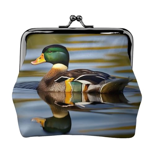 Kleine Geldbörse für Damen, Geldbörse für Damen, Münzbörse für Damen, kleine Damen-Geldbörse, mit Reißverschluss und Kussschloss, Schwarz, Einheitsgröße, Art Deco von HJLUUFT