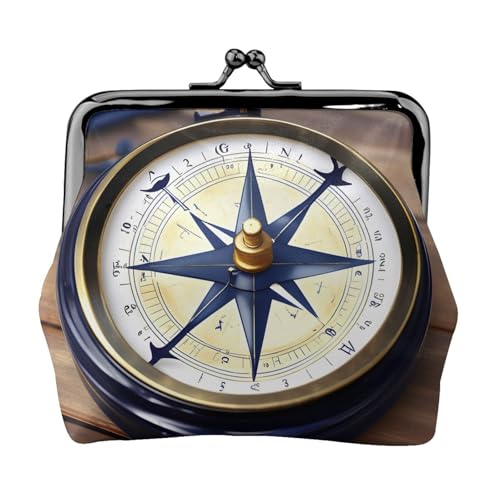 Kleine Geldbörse für Damen, Münzbörse für Damen, kleine Damen-Geldbörse, mit Reißverschluss und Kussschloss, Schwarz, Einheitsgröße, Art Deco von HJLUUFT