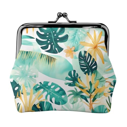 Kleine Geldbörse für Damen, Münzbörse für Damen, kleine Damen-Geldbörse, mit Reißverschluss und Kussverschluss, Schwarz, Einheitsgröße, Art Deco von HJLUUFT