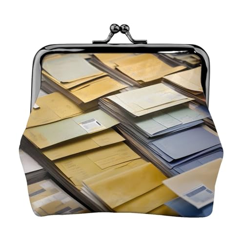 Kleine Geldbörse für Damen, Münzbörse für Damen, kleine Damen-Geldbörse, mit Reißverschluss und Kussverschluss, Schwarz, Einheitsgröße, Art Deco von HJLUUFT