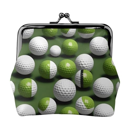 Kleine Geldbörse mit Golfball, für Damen, Münzbörse für Damen, kleine Damen-Geldbörse, mit Reißverschluss und Kussverschluss, Schwarz, Einheitsgröße, Art Deco von HJLUUFT
