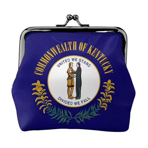 Kleine Geldbörse mit Kentucky Staatsflagge, Damengeldbörse für Damen, kleine Damen-Geldbörse, mit Reißverschluss und Kussschloss, Schwarz, Einheitsgröße, Art-Deco, Schwarz , Einheitsgröße, Art déco von HJLUUFT