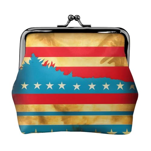 Kleine Geldbörse mit hawaiianischer Flagge, Geldbörsen für Damen, Münzgeldbörse für Damen, kleine Damen-Geldbörse, mit Reißverschluss und Kussverschluss, Schwarz, Einheitsgröße, Art Deco von HJLUUFT