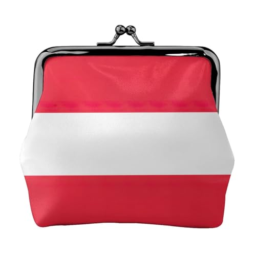 Kleine Geldbörse mit österreichischer Flagge, Geldbörse für Damen, Münzgeldbörse für Damen, kleine Damen-Geldbörse, mit Reißverschluss und Kussschloss, Schwarz, Einheitsgröße, Art-Deco, Schwarz , von HJLUUFT