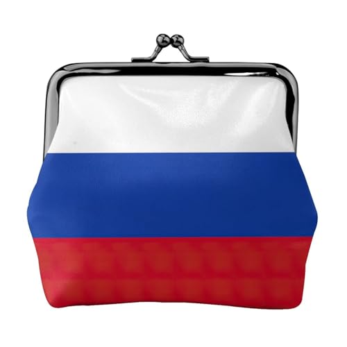Kleine Geldbörse mit russischer Flagge, Geldbörse für Damen, Münzgeldbörse für Damen, kleine Damen-Geldbörse, mit Reißverschluss und Kussschloss, Schwarz, Einheitsgröße, Art-Deco, Schwarz , von HJLUUFT