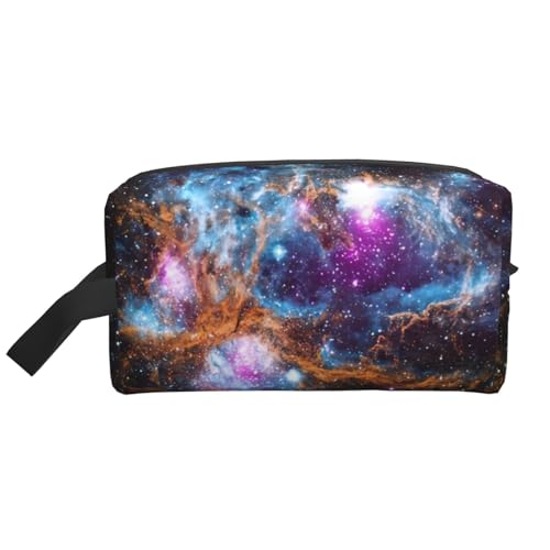 Kulturbeutel für Damen, Motiv: Galaxie, Weltraumdruck, Reise-Kulturbeutel, geräumige Kapazität, Kosmetiktasche für Herren, weiß, Einheitsgröße von HJLUUFT