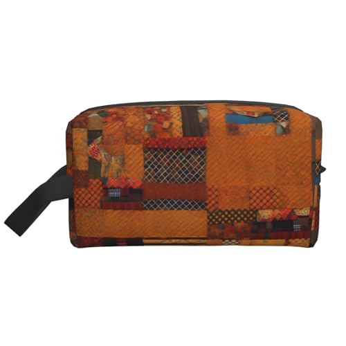 Kulturbeutel für Herren, afrikanisches Textil, Patchwork-Druck, Reise-Kulturbeutel, geräumige Kapazität, Kosmetiktasche für Damen, weiß, Einheitsgröße von HJLUUFT