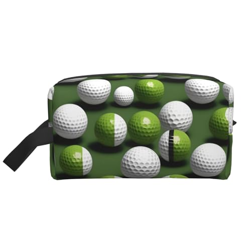 Kulturbeutel mit Golfball-Aufdruck, für Damen, Reise-Kulturbeutel, geräumige Kapazität, Kosmetiktasche für Herren, weiß, Einheitsgröße von HJLUUFT