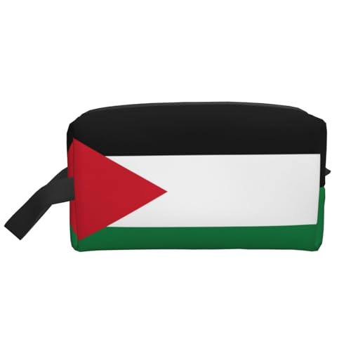 Kulturbeutel mit Palästina-Flag1-Aufdruck, für Damen, Reise-Kulturbeutel, geräumige Kapazität, Kosmetiktasche für Herren, weiß, Einheitsgröße von HJLUUFT