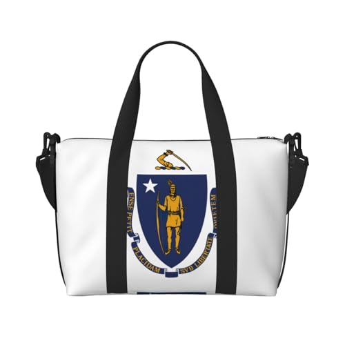 Massachusetts Seesack mit Staatsflagge für Reisen, leichte persönliche Gegenstände, Reisetaschen, Turnbeutel für Damen und Herren, Schwarz, Einheitsgröße Massachusetts Seesack mit Staatsflagge für Reisen, leichte persönliche Gegenstände, Reisetaschen, Turnbeutel für Damen und Herren, Schwarz, Einheitsgröße von HJLUUFT