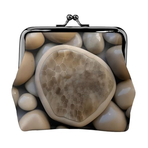 Petoskey and Stone kleine Geldbörsen für Damen, Münzgeldbörse für Damen, kleine Damen-Geldbörse, mit Reißverschluss und Kussschloss, Schwarz, Einheitsgröße, Art Deco von HJLUUFT