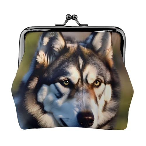 Schöne Husky-Geldbörse für Damen, Münzbörse für Damen, kleine Damen-Geldbörse, mit Reißverschluss und Kussverschluss, Schwarz, Einheitsgröße, Art Deco von HJLUUFT
