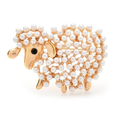 Stifte Brooch Women Scarf Wrap Gift Buckle Pin Handmade Accessories Sheep Brooches for Women Unisex Lovely Goat Animal Party Casual Brooch Pins Fashion Decoration von HJRHZM