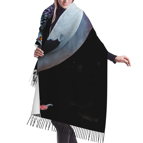 HJRT Damen Schal Taube Winter Warm Fransen Schals Mode Lange Schal Wrap für Frauen, Taube, One size von HJRT