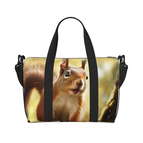 Reisetasche für Damen und Herren, verstellbar, großes Fassungsvermögen, Wochenendtasche, Übernachtungstasche, Handgepäcktasche, wasserdicht, Sport, Turnbeutel für Reisen, Yoga, Lustiges Eichhörnchen., Reisetasche für Damen und Herren, verstellbar, großes Fassungsvermögen, Wochenendtasche, Übernachtungstasche, Handgepäcktasche, wasserdicht, Sport, Turnbeutel für Reisen, Yoga, Lustiges Eichhörnchen., von HJRT