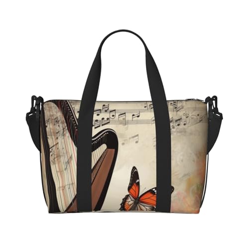 Reisetasche für Damen und Herren, verstellbar, großes Fassungsvermögen, Wochenendtasche, Übernachtungstasche, Handgepäcktasche, wasserdicht, Sport, Turnbeutel für Reisen, Yoga, Musik-Hintergrund, Reisetasche für Damen und Herren, verstellbar, großes Fassungsvermögen, Wochenendtasche, Übernachtungstasche, Handgepäcktasche, wasserdicht, Sport, Turnbeutel für Reisen, Yoga, Musik-Hintergrund, von HJRT