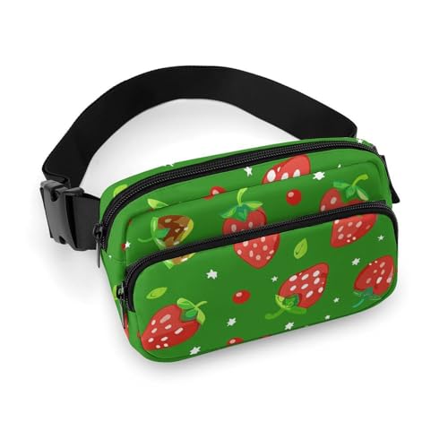 Bauchtasche für Damen und Herren, Umhängetasche, kleiner Schulter-Rucksack, gelbe Zitronenscheiben, Gürteltasche, Grünes Muster, 20x13cm Bauchtasche für Damen und Herren, Umhängetasche, kleiner Schulter-Rucksack, gelbe Zitronenscheiben, Gürteltasche, Grünes Muster, 20x13cm von HJUQNGF