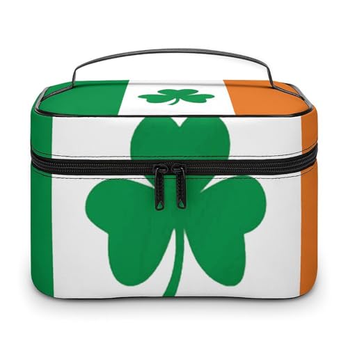 HJUQNGF Bunte Kosmetiktasche mit böhmischen Mustern, tragbare Kulturbeutel, große Kapazität, Reise-Make-up-Tasche, Beauty-Organizer für Shampoo-Conditioner-Pinsel-Set in voller Größe, Happy Irish von HJUQNGF