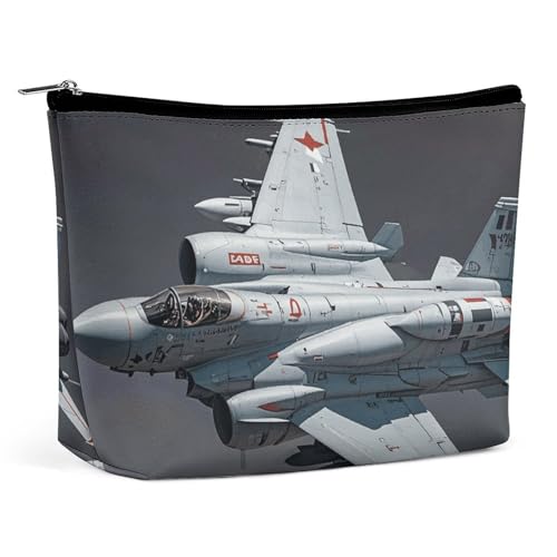 HJUQNGF Jet Fighter Kosmetiktasche, tragbar, Kulturbeutel, große Kapazität, Reise-Make-up-Tasche, Beauty-Make-up-Organizer für Shampoo, Conditioner, Pinsel-Set, Make-up-Zubehör, Jet Fighter von HJUQNGF