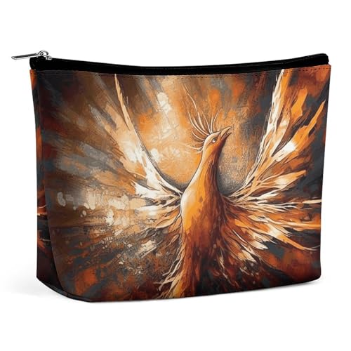 HJUQNGF Kosmetiktasche Lila Lavendel Tragbare Kulturtasche Große Kapazität Reise Make-up Tasche Beauty Make-up Organizer für Shampoo Conditioner Pinsel Set Make-up Zubehör, Abstrakter Phoenix, von HJUQNGF