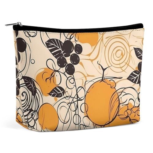 HJUQNGF Kosmetiktasche Lila Lavendel Tragbare Kulturtasche Große Kapazität Reise Make-up Tasche Beauty Make-up Organizer für Shampoo Conditioner Pinsel Set Make-up Zubehör, Gelb, gemustert, von HJUQNGF