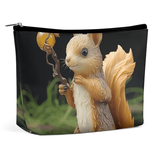 HJUQNGF Kosmetiktasche aus Kunstharz, Eichhörnchen, tragbar, große Kapazität, Reise-Make-up-Tasche, Beauty-Make-up-Organizer für Shampoo, Conditioner, Pinsel-Set, Make-up-Zubehör, Eichhörnchen aus von HJUQNGF