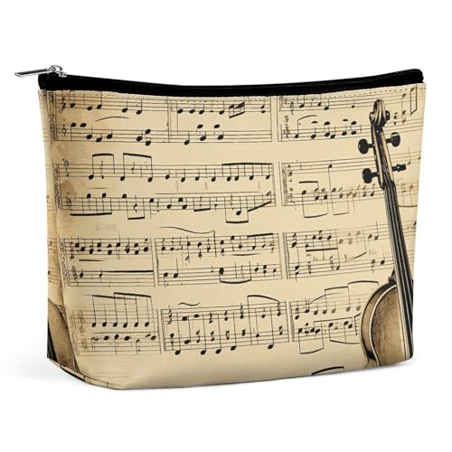 HJUQNGF Kosmetiktasche aus Kunstharz, Eichhörnchen, tragbar, große Kapazität, Reise-Make-up-Tasche, Beauty-Make-up-Organizer für Shampoo, Conditioner, Pinsel-Set, Make-up-Zubehör, Musiknotizen von HJUQNGF