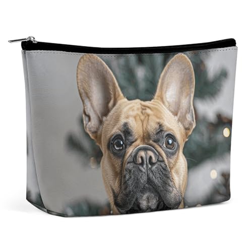 HJUQNGF Kosmetiktasche mit Dämonenschädel- und Hörner-Motiv, tragbar, große Kapazität, Reise-Make-up-Tasche, Beauty-Make-up-Organizer für Shampoo, Conditioner, Pinsel-Set, Make-up-Zubehör, Hellbrauner von HJUQNGF