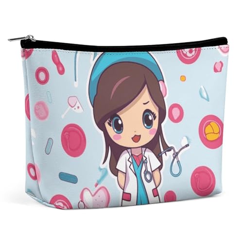 HJUQNGF Kosmetiktasche mit tropischem Sonnenuntergang, Strand, tragbar, große Kapazität, Reise-Make-up-Tasche, Beauty-Make-up-Organizer für Shampoo, Conditioner, Pinsel-Set, Make-up-Zubehör, Süße von HJUQNGF