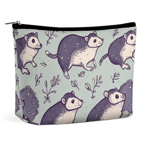 HJUQNGF Kosmetiktasche mit zwei Mops, tragbar, große Kapazität, Reise-Make-up-Tasche, Make-up-Organizer für Shampoo, Conditioner, Pinsel-Set, Make-up-Zubehör, Opossum, Einheitsgröße von HJUQNGF