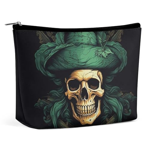 HJUQNGF Kosmetiktasche mit zwei Mops, tragbar, große Kapazität, Reise-Make-up-Tasche, Make-up-Organizer für Shampoo, Conditioner, Pinsel-Set, Make-up-Zubehör, Piratenschädel, Einheitsgröße von HJUQNGF