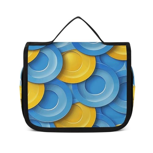 HJUQNGF Kulturbeutel für Damen, Reise-Kosmetiktasche, Blumen auf weißem Hintergrund, große Make-up-Tasche, zum Aufhängen, Kosmetik-Organizer für Toilettenartikel, Zubehör, 3-in-1-Behälter, von HJUQNGF