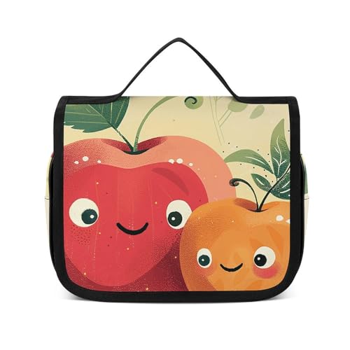 HJUQNGF Kulturbeutel für Damen, Reise-Kosmetiktasche, Käfer und Blätter, große Make-up-Tasche, zum Aufhängen, Kosmetik-Organizer für Toilettenartikel, Zubehör, 3-in-1-Behälter, Käfer und Blätter, von HJUQNGF