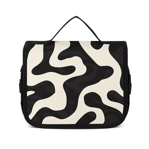 HJUQNGF Kulturbeutel für Damen, Reise-Kosmetiktasche, Kaktus und Blumen, große Make-up-Tasche, zum Aufhängen, Kosmetik-Organizer für Toilettenartikel, Zubehör, 3-in-1-Behälter, Abstrakter Tierdruck, von HJUQNGF