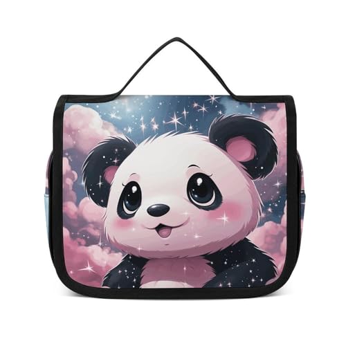 HJUQNGF Kulturbeutel für Damen, Reise-Kosmetiktasche, Panda, große Make-up-Tasche, zum Aufhängen, Kosmetik-Organizer für Toilettenartikel, Zubehör, 3-in-1-Behälter, weiß, 22,5 x 18,5 cm, weiß, HJUQNGF Kulturbeutel für Damen, Reise-Kosmetiktasche, Panda, große Make-up-Tasche, zum Aufhängen, Kosmetik-Organizer für Toilettenartikel, Zubehör, 3-in-1-Behälter, weiß, 22,5 x 18,5 cm, weiß, von HJUQNGF