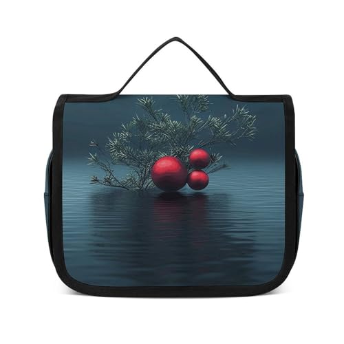 HJUQNGF Kulturbeutel für Damen, Reise-Kosmetiktasche, Zitrone, ClipArt, große Make-up-Tasche, zum Aufhängen, Kosmetik-Organizer für Toilettenartikel, Zubehör, 3-in-1-Behälter, Grüne Zweige, von HJUQNGF