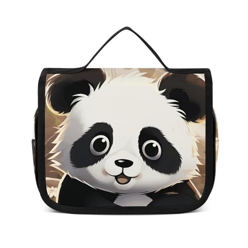 HJUQNGF Kulturbeutel für Damen, Reise-Kosmetiktasche, niedlicher Panda, große Make-up-Tasche, zum Aufhängen, Kosmetik-Organizer für Toilettenartikel, Zubehör, 3-in-1-Behälter, weiß, 22,5 x 18,5 cm, HJUQNGF Kulturbeutel für Damen, Reise-Kosmetiktasche, niedlicher Panda, große Make-up-Tasche, zum Aufhängen, Kosmetik-Organizer für Toilettenartikel, Zubehör, 3-in-1-Behälter, weiß, 22,5 x 18,5 cm, von HJUQNGF