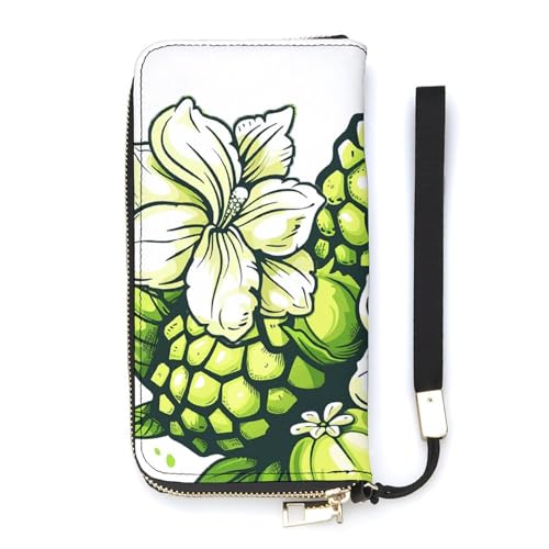 HJUQNGF Lange Geldbörse für Damen, Motiv: Blumen und Vögel, mit Reißverschluss, Clutch, Leder, großes Fassungsvermögen, Münzgeldbörse, Kreditkartenetui, Grüne Fünfeck-Frucht, 20x10.5cm HJUQNGF Lange Geldbörse für Damen, Motiv: Blumen und Vögel, mit Reißverschluss, Clutch, Leder, großes Fassungsvermögen, Münzgeldbörse, Kreditkartenetui, Grüne Fünfeck-Frucht, 20x10.5cm von HJUQNGF