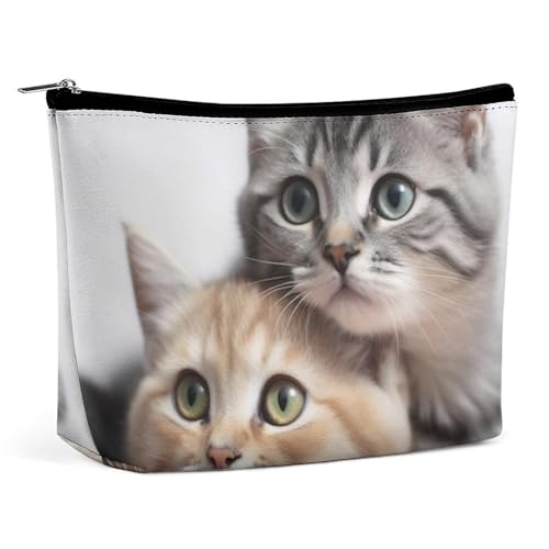 HJUQNGF Rustikale Lodge Bear Kosmetiktasche, tragbare Kulturbeutel, große Kapazität, Reise-Make-up-Tasche, Beauty-Make-up-Organizer für Shampoo-Conditioner-Pinsel-Set, Make-up-Zubehör, Katzendesign von HJUQNGF