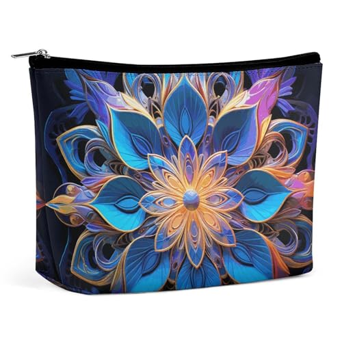 HJUQNGF Sweet Candy Kosmetiktasche, tragbare Kulturbeutel, große Kapazität, Reise-Make-up-Tasche, Beauty-Make-up-Organizer für Shampoo-Conditioner, Pinsel-Set, Make-up-Zubehör, Rechteckiges Mandala von HJUQNGF