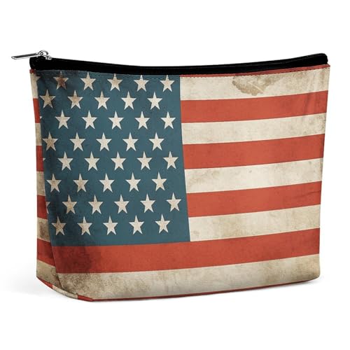HJUQNGF Verspielte Panda-Kosmetiktasche, tragbare Kulturbeutel, große Kapazität, Reise-Make-up-Tasche, Beauty-Make-up-Organizer für Shampoo, Conditioner, Pinsel-Set, Make-up-Zubehör, usa-flagge von HJUQNGF