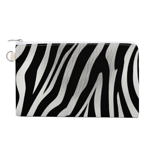 Münzgeldbörse aus Segeltuch, Halloween, Kürbis, kleine Geldbörsen für Damen, schlanke Geldbörse mit Reißverschluss, Schlüsselanhänger, niedliches Kleingeld, kleine Reißverschlusstasche, Zebramuster, von HJUQNGF