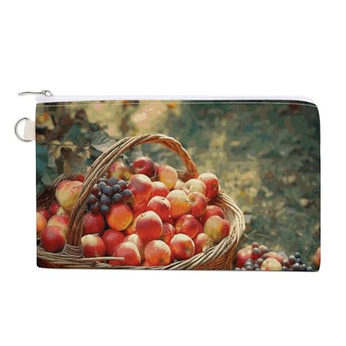 Münzgeldbörse aus Segeltuch, Motiv: Weihnachten, Winter, fröhliche Szene, kleine Geldbörse für Damen, schmale Geldbörse mit Reißverschluss, Schlüsselanhänger, niedliches Kleingeld, kleine von HJUQNGF