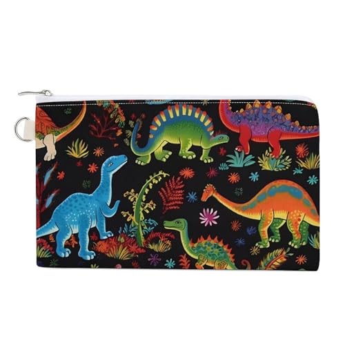 Münzgeldbörse aus Segeltuch, helles Pfirsich und Braun, kleine Geldbörse für Damen, schmale Geldbörse mit Reißverschluss, Schlüsselanhänger, niedliches Kleingeldfach, kleine Reißverschlusstasche von HJUQNGF