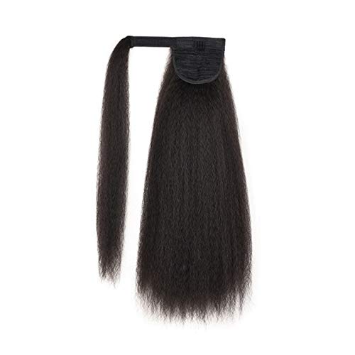 Perücke Faserperücken Haar Lange lockige Clip im Haarschwanz Verworrenes Gerade Pferdeschwanz Haarteil for Frauen Synthetisches Haar Pony-Schwanz-Haarverlängerung Wig (Color : F, Size : 26inches) von HJXX